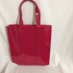 New York City Dark Pinkish Red Patent Leather Tote Bag